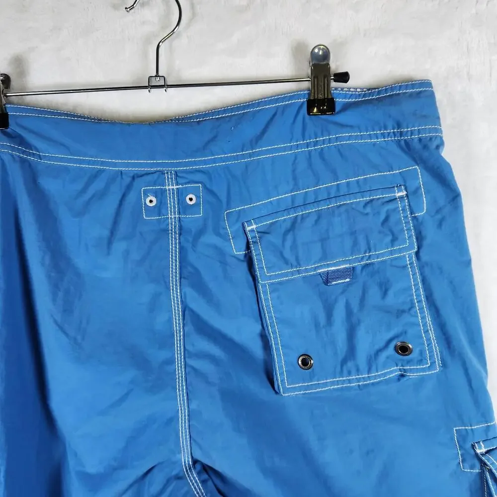 J Crew Blue Nylon Board Shorts Size 36‎ Swim Trunks